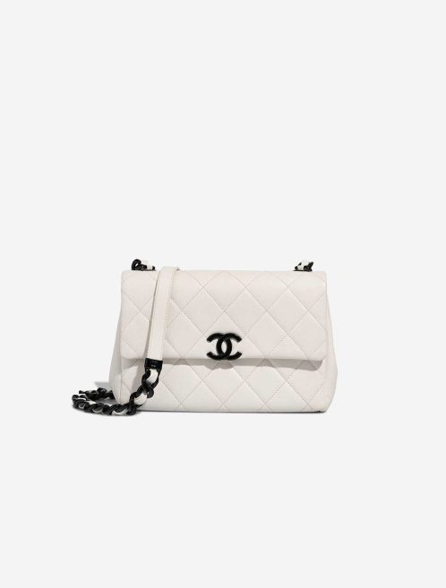 Chanel Flap Bag Medium  Caviar White Front | Sell your designer bag