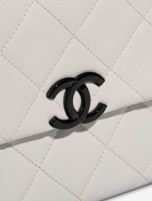 Chanel Flap Bag Medium  Caviar White Closing System | Sell your designer bag