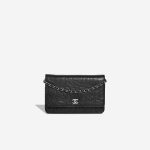 Chanel Wallet On Chain Camellia Lamb Black Front | Sell your designer bag