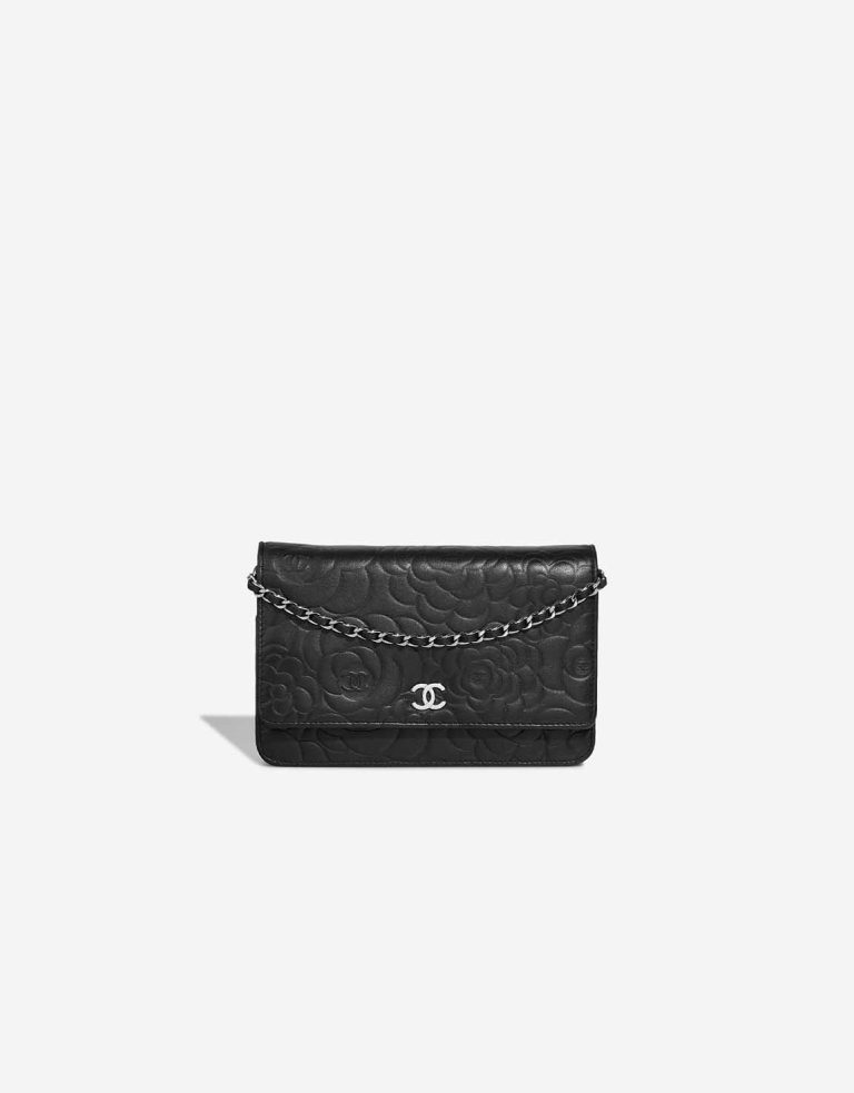 Chanel Wallet On Chain Camellia Lamb Black Front | Sell your designer bag