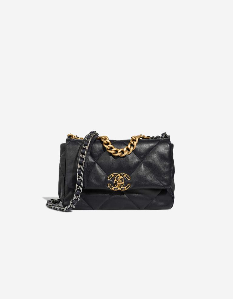 Chanel 19 Flap Bag Lamb Dark Blue Front | Sell your designer bag