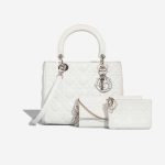 Dior Lady Medium Lamb White Front | Sell your designer bag