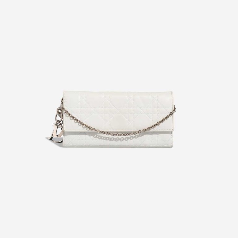 Dior Lady Medium Lammleder White Front | Verkaufen Sie Ihre Designer-Tasche