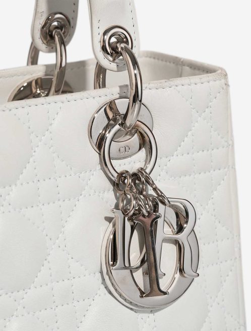 Dior Lady Medium Lamb White Closing System | Sell your designer bag