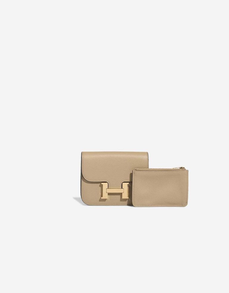 Hermès Constance Slim Wallet Evercolor Beige Marfa Front | Sell your designer bag