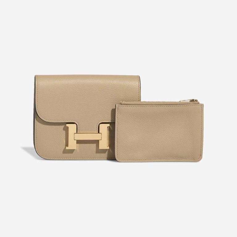 Hermès Constance Slim Wallet Evercolor Beige Marfa Front | Verkaufen Sie Ihre Designer-Tasche