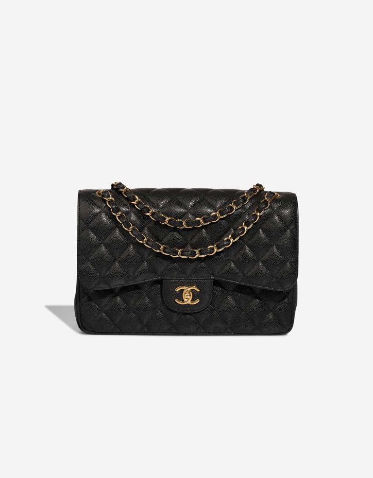 Chanel Timeless Jumbo Veau Grainé Noir Front | Vendez votre sac de créateur