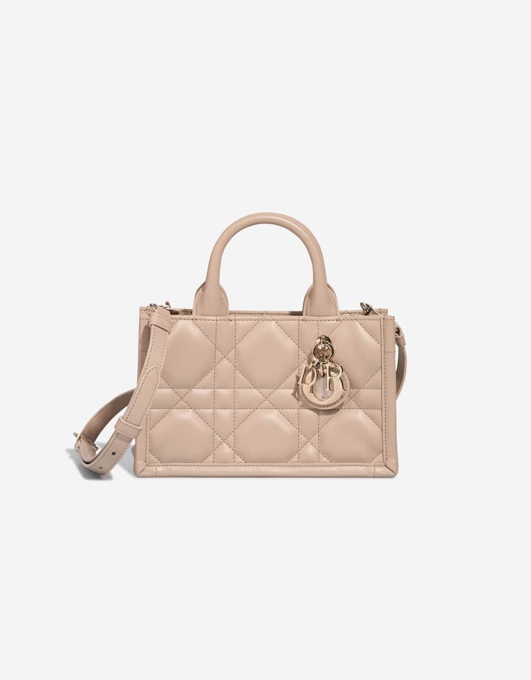 Dior Book Tote Mini Kalbsleder Beige Front | Verkaufen Sie Ihre Designertasche