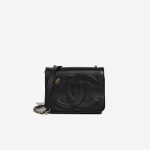 Chanel Mania Flap Bag Lamb / Denim Black Front | Sell your designer bag