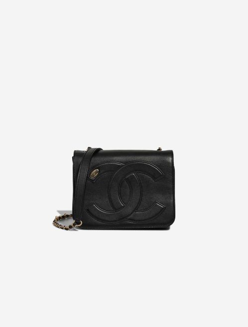 Chanel Mania Flap Bag Lamb / Denim Black Front | Sell your designer bag