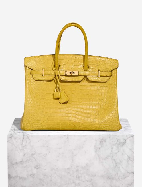 Hermès Birkin 35 Porosus Krokodil Mimosa Front | Verkaufen Sie Ihre Designer-Tasche