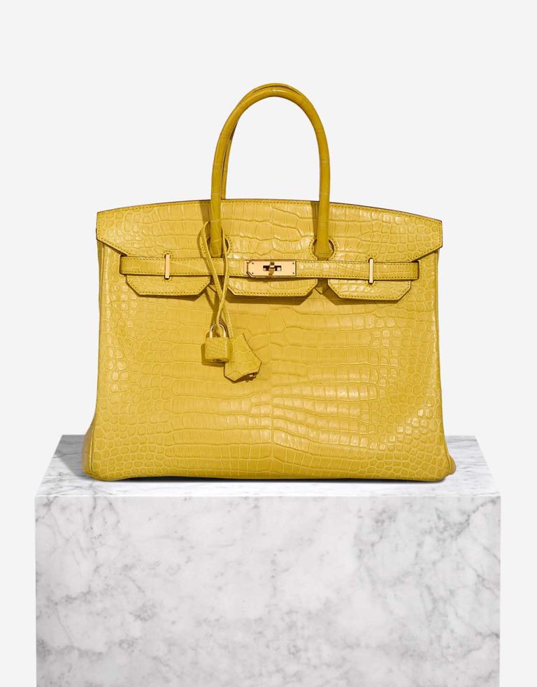 Hermès Birkin 35 Porosus Crocodile Mimosa Front | Sell your designer bag