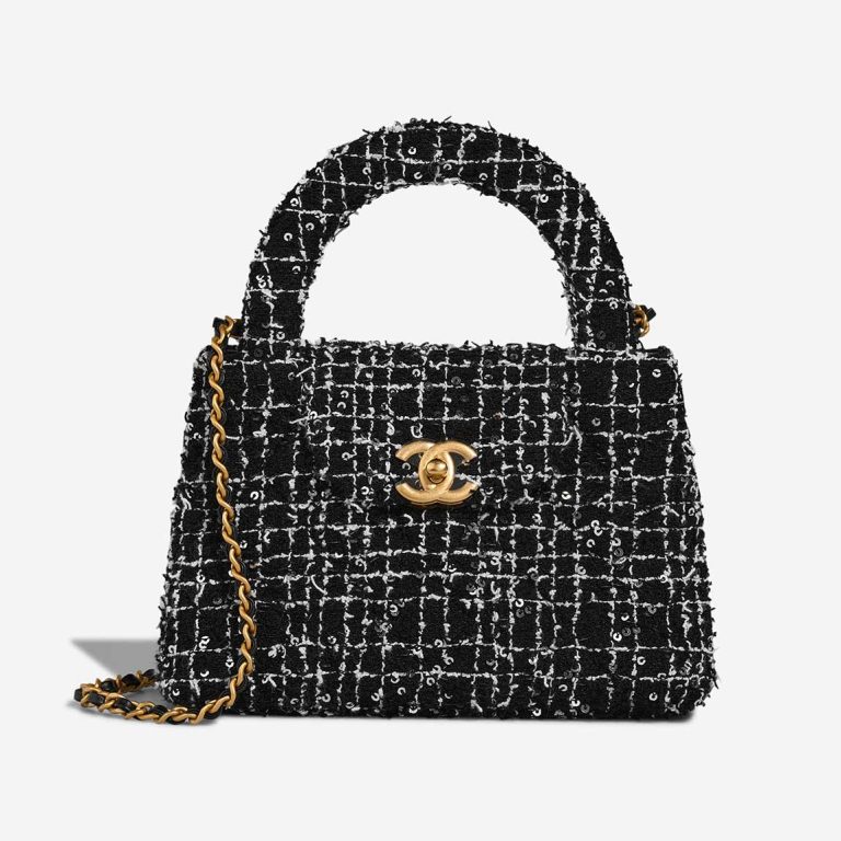 Chanel Kelly Medium Tweed Black / White Front | Sell your designer bag