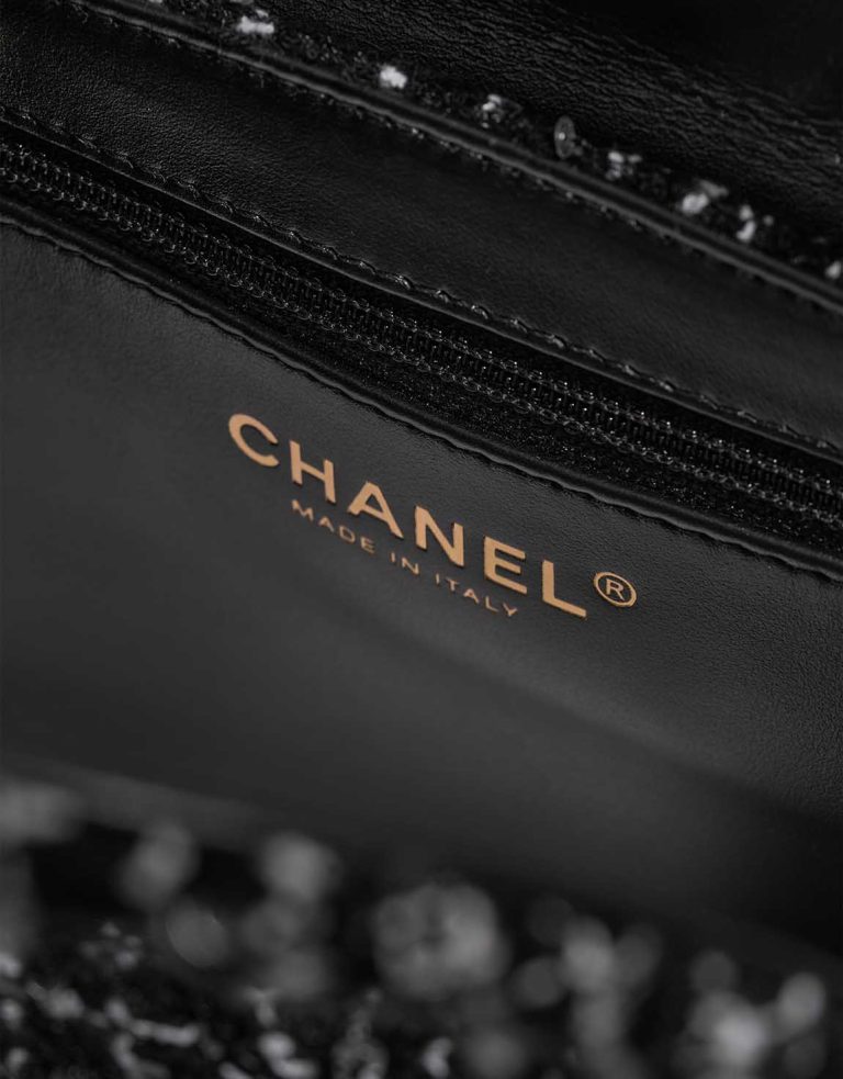 Chanel Kelly Medium Tweed Black / White Logo | Sell your designer bag