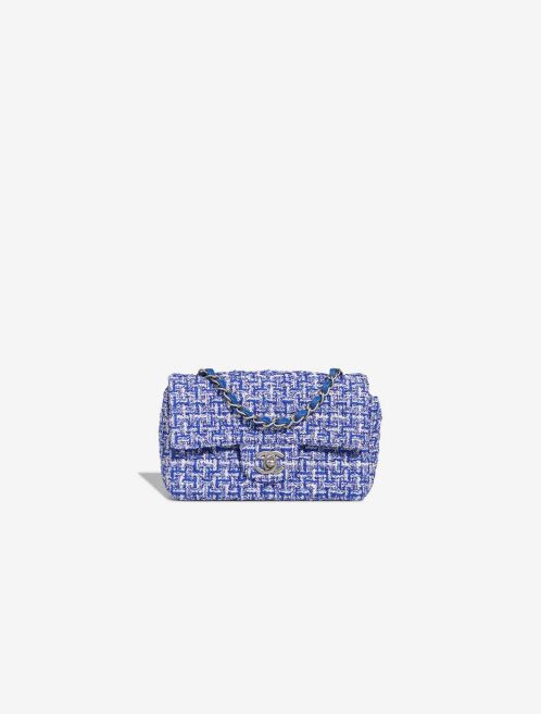 Chanel Timeless Mini Rectangular Tweed Blue / White Front | Sell your designer bag