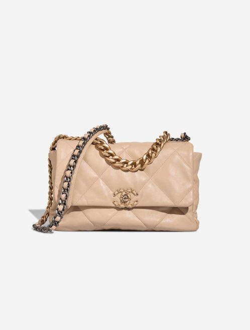 Chanel 19 Large Flap Bag Lamb Beige Front | Sell your designer bag