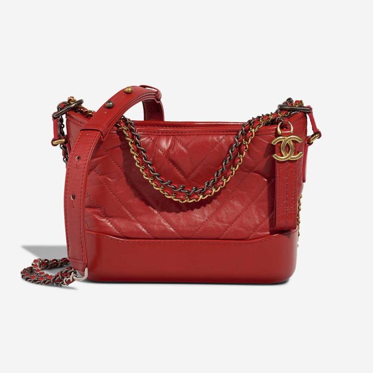 Chanel Gabrielle Small Lamb Red Front | Sell your designer bag