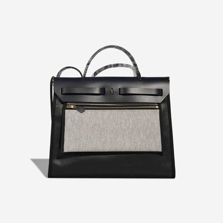 Hermès Herbag 31 Coated Toile / Vache Hunter Black / Écru / Bleu Indigo | Sell your designer bag