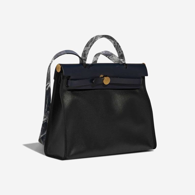 Hermès Herbag 31 Coated Toile / Vache Hunter Black / Écru / Bleu Indigo | Sell your designer bag