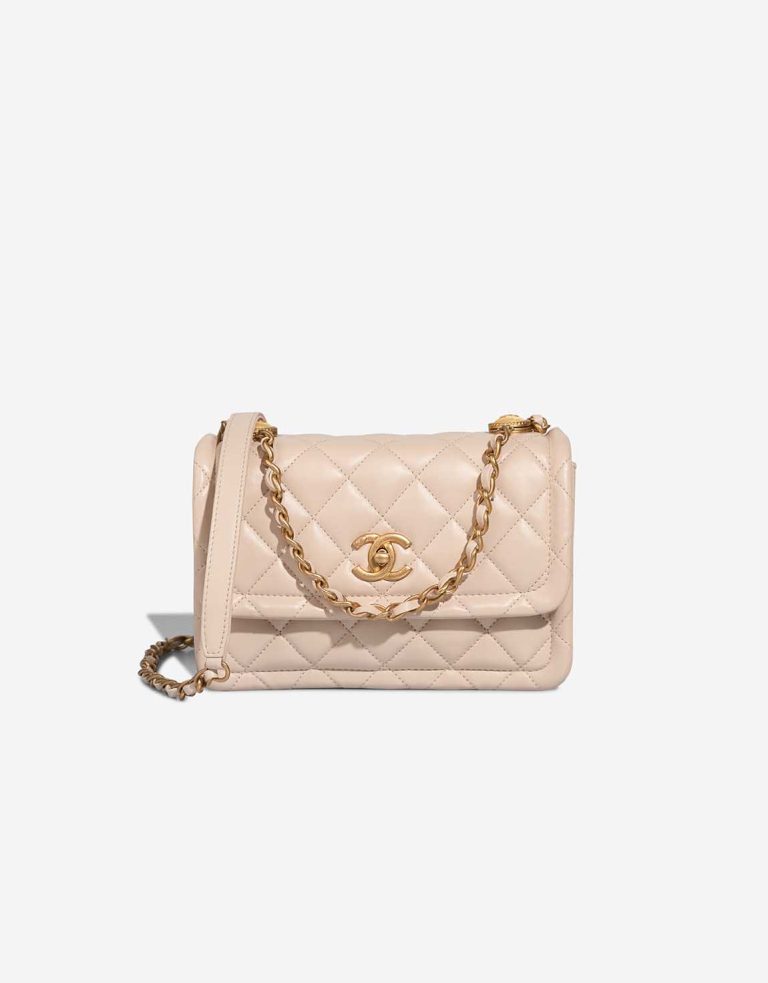 Chanel Timeless Flap Bag Small Lamb Off White Front | Sell your designer bag