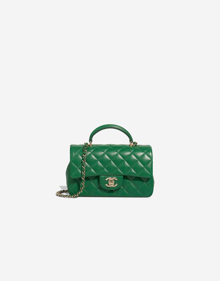 Chanel Timeless Mini Rectangular Tweed Blue Green SACLAB