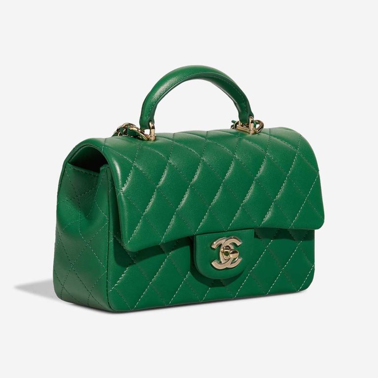 Chanel Timeless Poignée Mini Rectangulaire Agneau Vert | Vendez votre sac de créateur