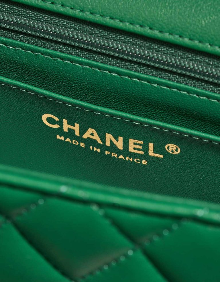 Chanel Timeless Poignée Mini Rectangulaire Agneau Vert Logo | Vendre votre sac de créateur