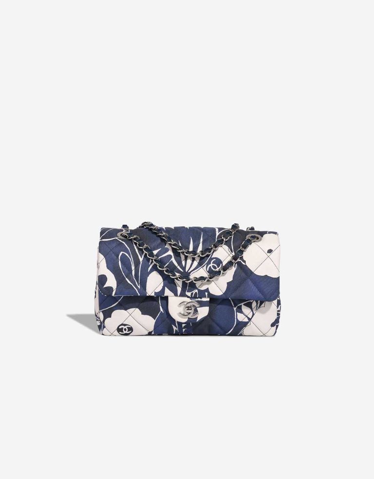 Chanel Timeless Medium Fabric Blue / White Front | Sell your designer bag