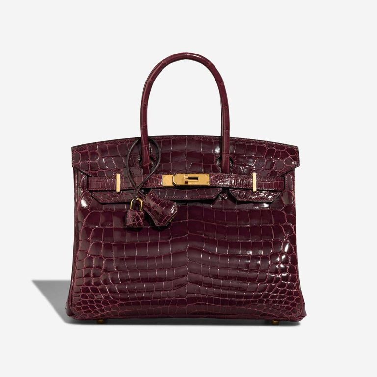 Hermès Birkin 30 Alligator Mississippi Bordeaux Front | Verkaufen Sie Ihre Designer-Tasche