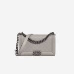 Chanel Boy New Medium Lamb Grey Front | Sell your designer bag