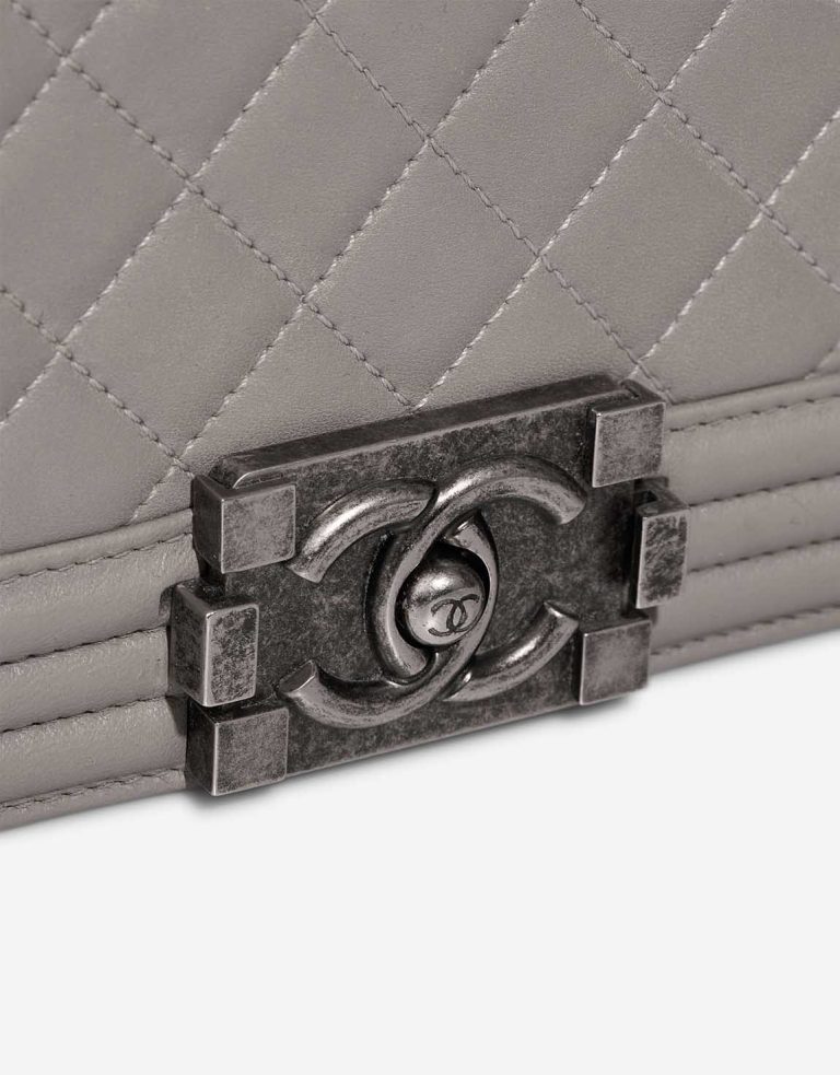 Chanel Boy New Medium Lamb Grey Closing System | Sell your designer bag