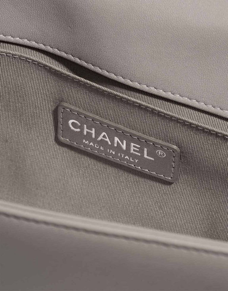 Chanel Boy New Medium Lamb Grey Logo | Sell your designer bag