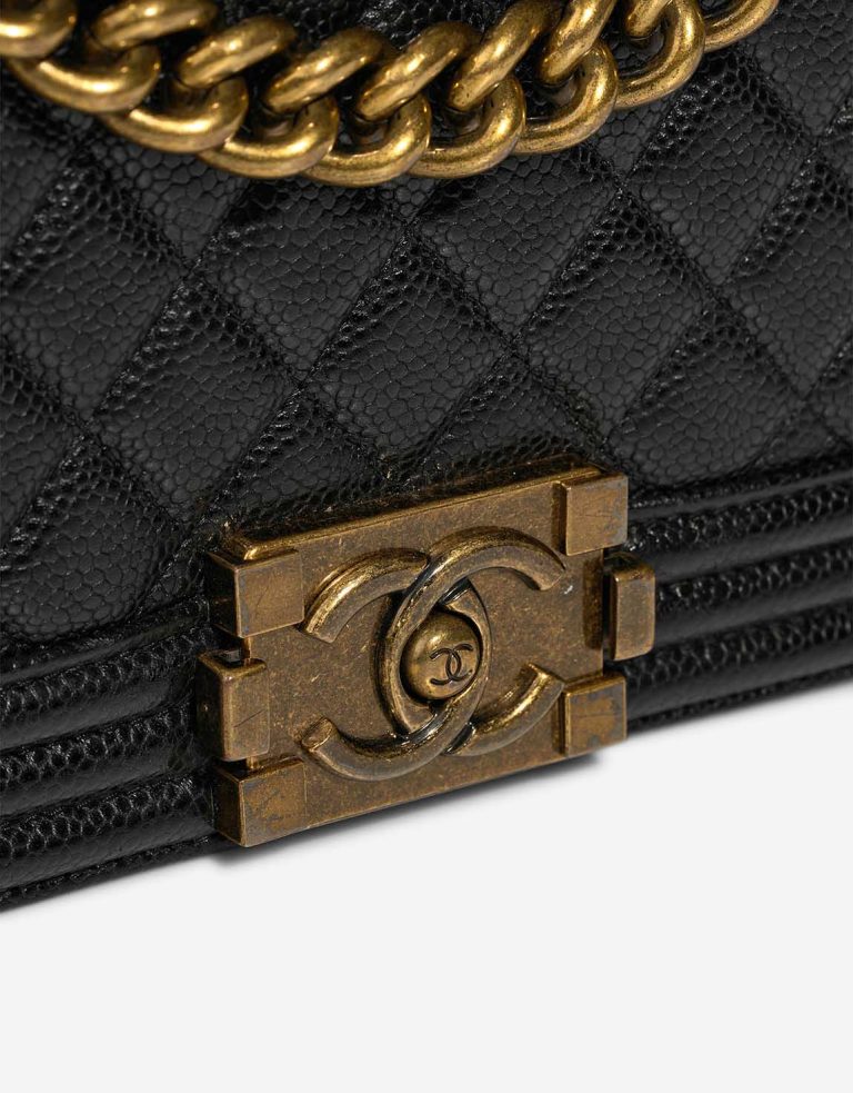 Chanel Boy Old Medium Caviar Black Closing System | Sell your designer bag