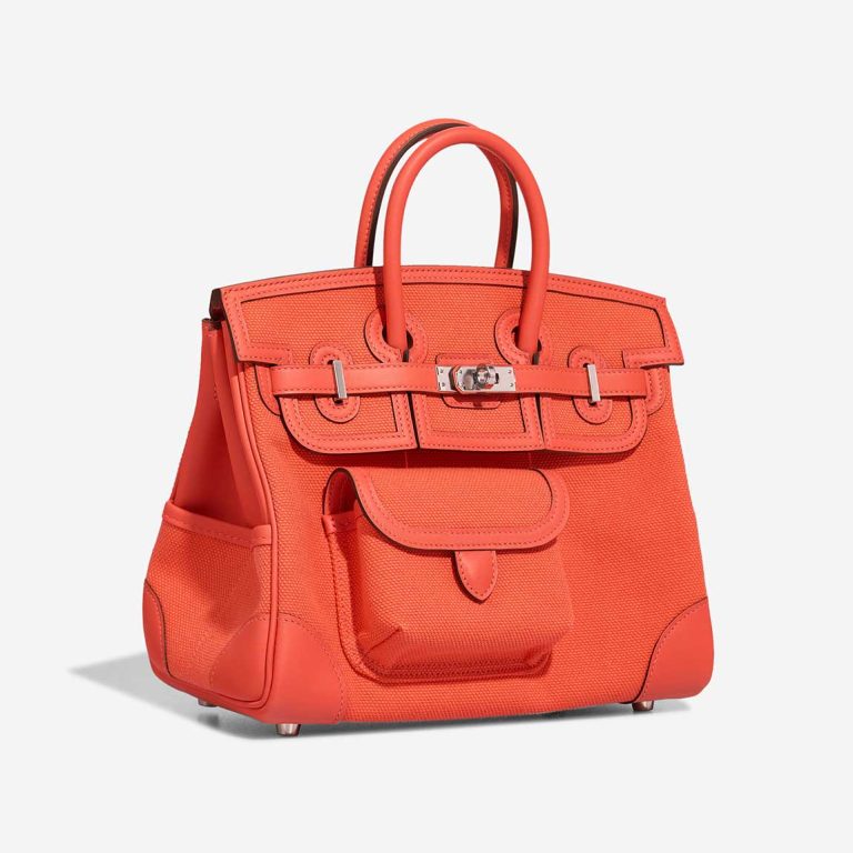 Hermès Birkin Cargo 25 Toile Goeland / Swift Orange Field | Vendez votre sac de créateur