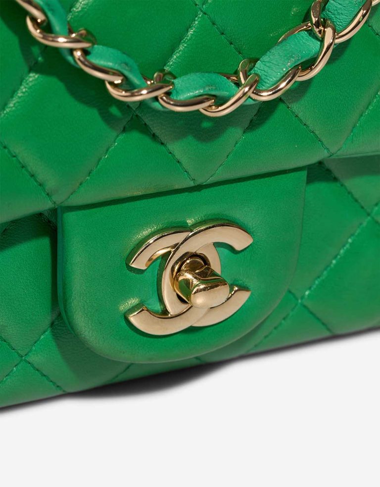 Chanel Timeless Mini Rectangular Lamb Green Closing System | Sell your designer bag