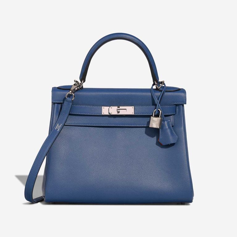 Hermès Kelly Verso 28 Evercolor Bleu Brighton / Capucine Front | Sell your designer bag