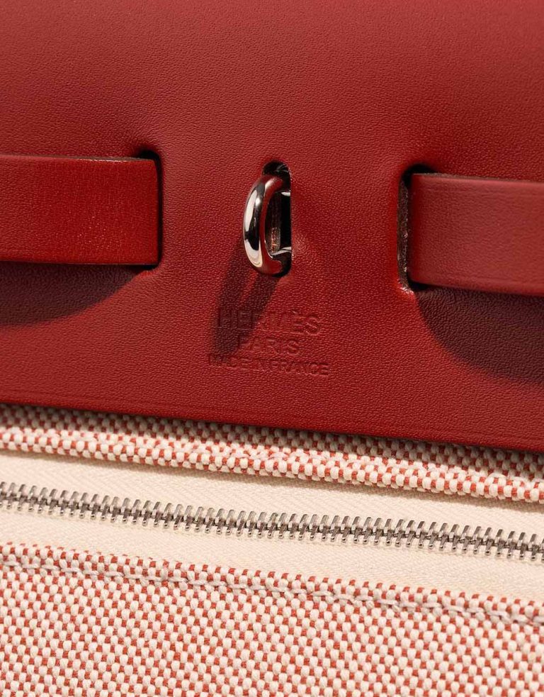 Hermès Herbag Pegasus 31 Toile H / Vache Hunter Rouge Piment / Écru / Sanguine Logo | Sell your designer bag