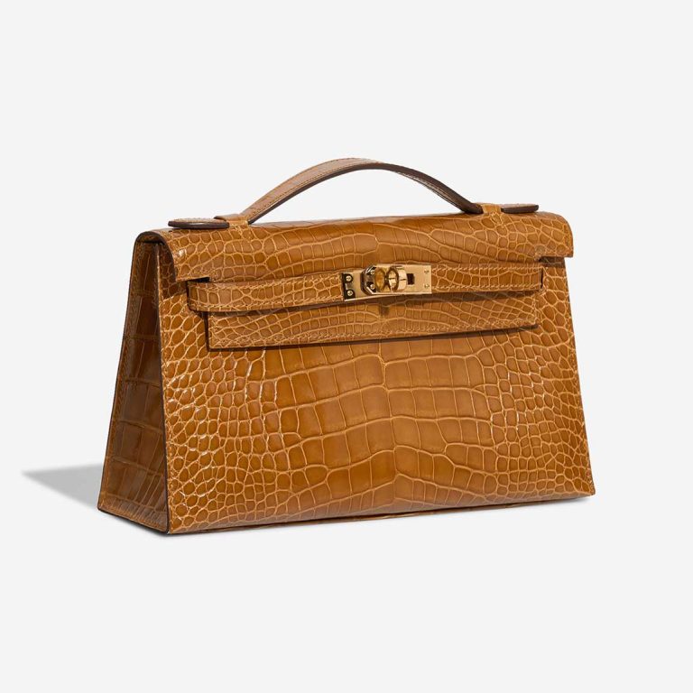 Hermès Kelly Pochette Alligator Mississippi Tabac Camel | Verkaufen Sie Ihre Designer-Tasche