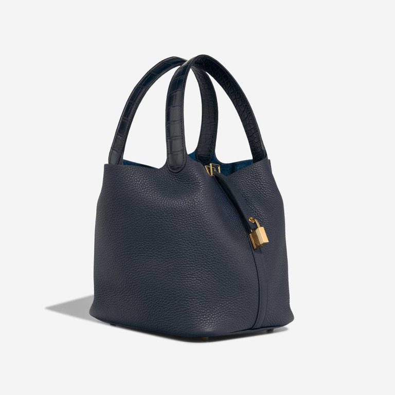 Hermès Picotin Touch 22 Taurillon Clémence / Alligator Mississippi Bleu Nuit / Bleu Marine | Sell your designer bag