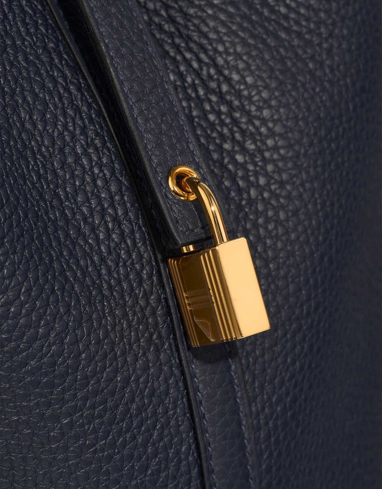 Hermès Picotin Touch 22 Taurillon Clémence / Alligator Mississippi Bleu Nuit / Bleu Marine Closing System | Sell your designer bag