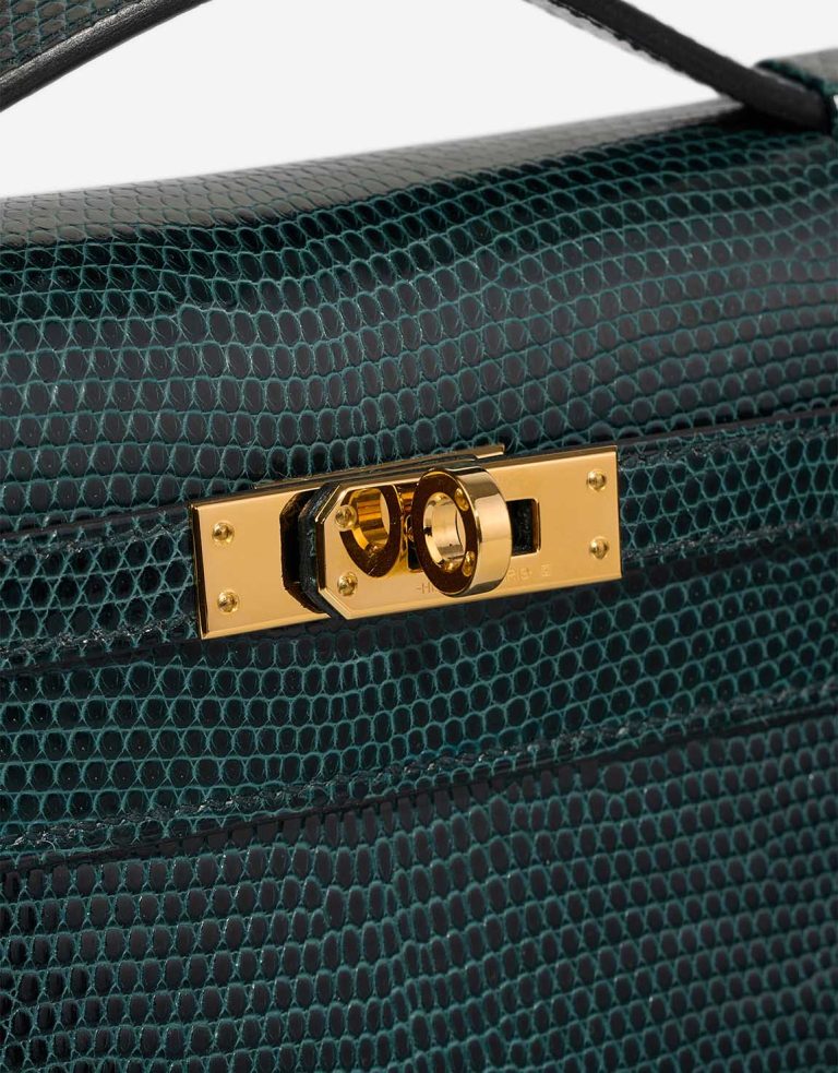 Hermès Kelly Pochette Niloticus Lizard Vert Cyprès Closing System | Verkaufen Sie Ihre Designertasche