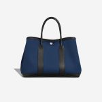 Hermès Garden Party 30 Taurillon Clémence / Toile Deep Blue / Black Front | Sell your designer bag