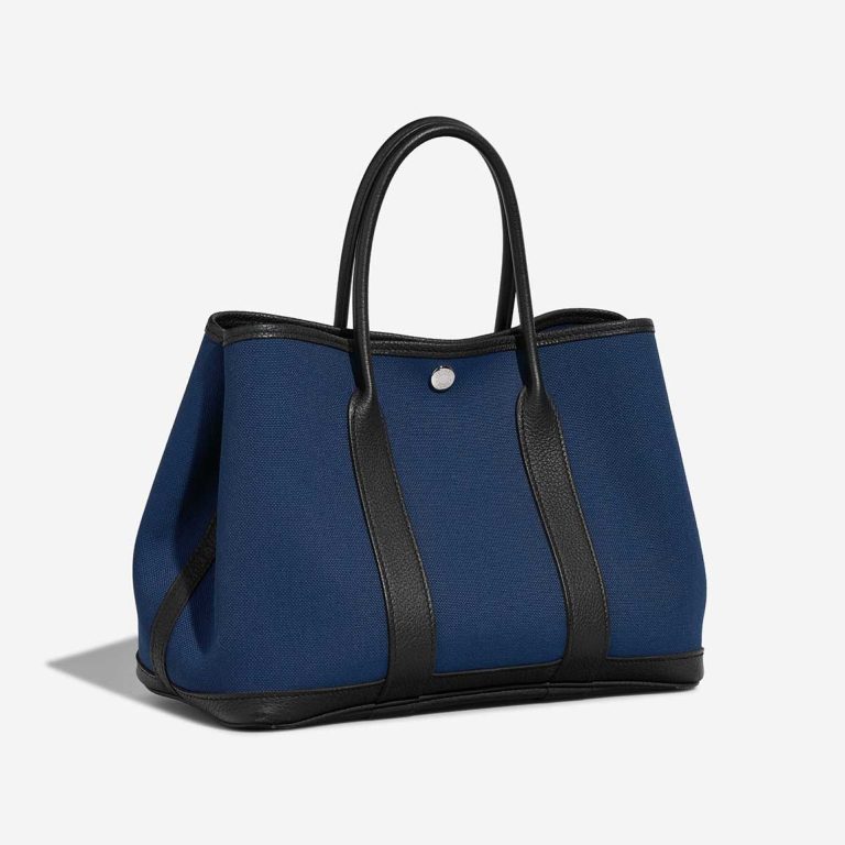 Hermès Garden Party 30 Taurillon Clémence / Toile Deep Blue / Black | Vendez votre sac de créateur