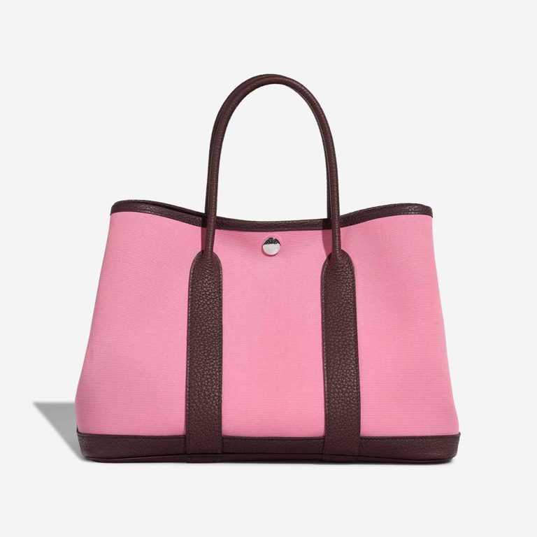 Hermès Garden Party 30 Taurillon Clémence / Toile Pink / Rouge Duchesse Front | Sell your designer bag