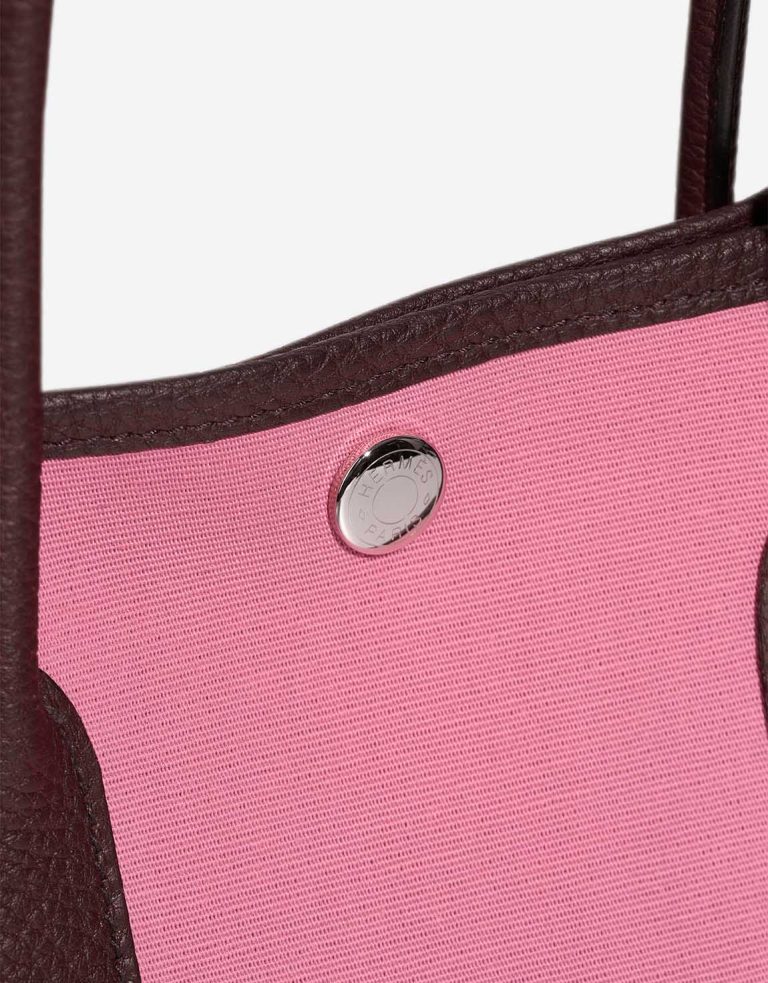 Hermès Garden Party 30 Taurillon Clémence / Toile Pink / Rouge Duchesse Closing System | Sell your designer bag