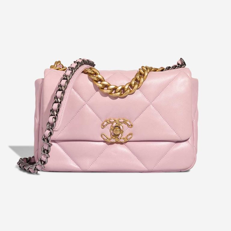 Chanel 19 Flap Bag Lammleder  Mauve Front | Verkaufen Sie Ihre Designer-Tasche