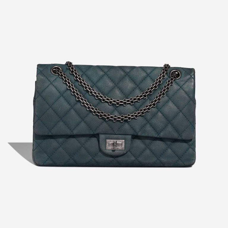 Chanel 2.55 Reissue 226 Caviar Petrol Blue Front | Sell your designer bag