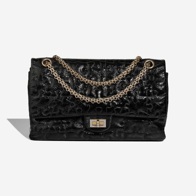 Chanel 2.55 226 Patent Black Front | Sell your designer bag