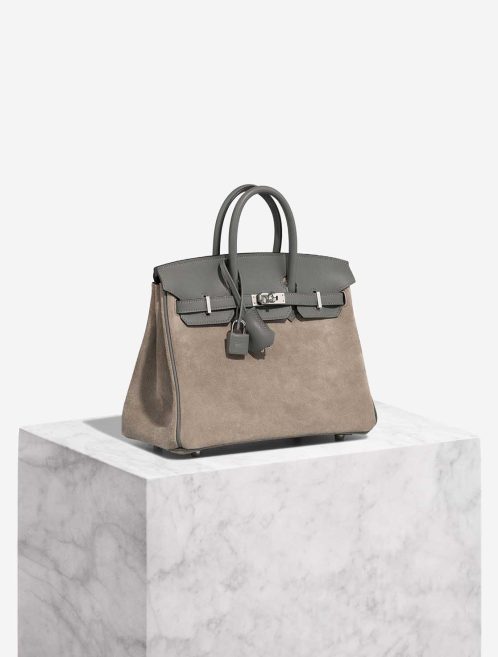 Hermès Birkin 25 Veau Grizzly / Swift Gris Meyer / Gris Caillou Front | Sell your designer bag