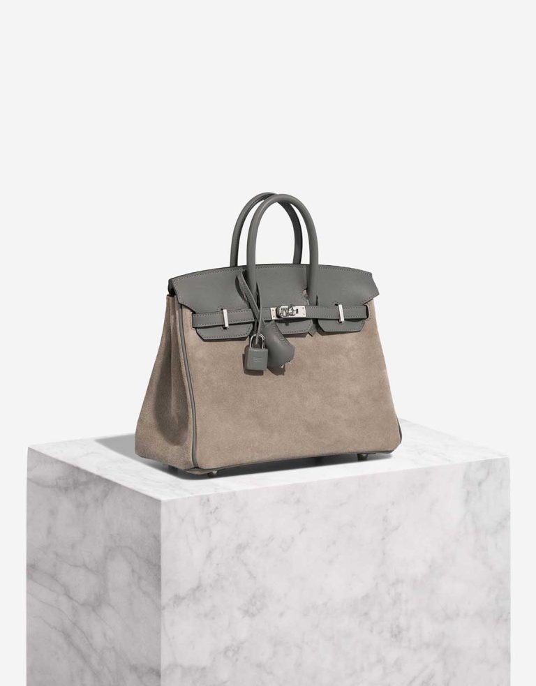 Hermès Birkin 25 Veau Grizzly / Swift Gris Meyer / Gris Caillou Front | Sell your designer bag